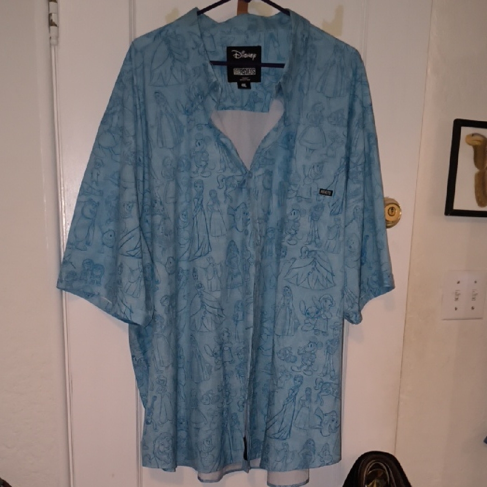 Disney | Men's Blue Character Sketch Shirt
